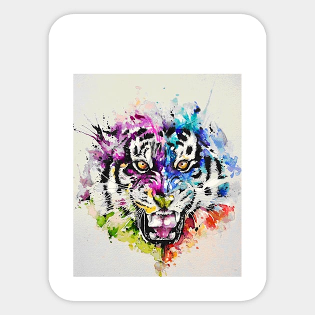 Warrior tiger Sticker by bel_bel